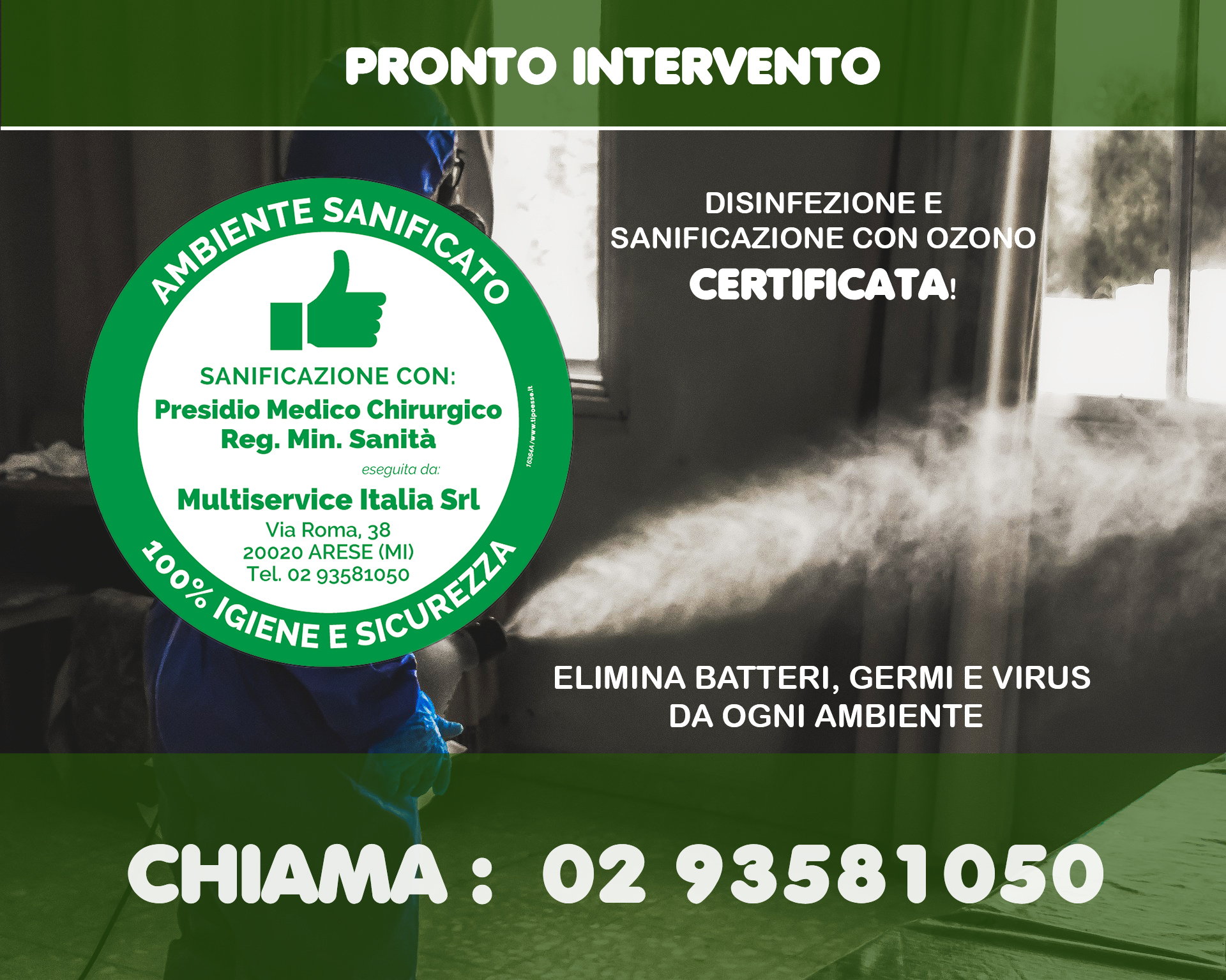 DISINFEZIONE CERTIFICATA MILANO